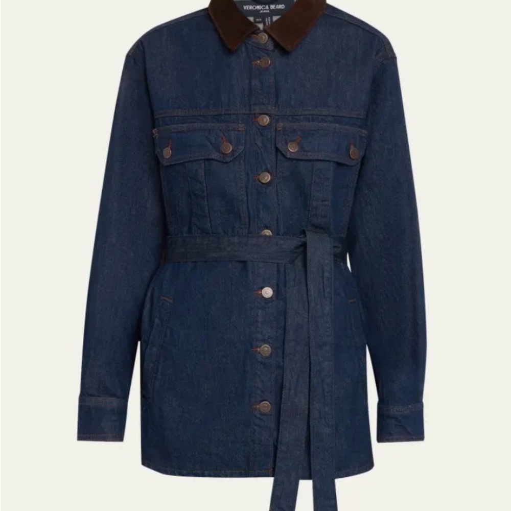 Veronica Beard Mikaela Shacket With Corduroy Collar NWT